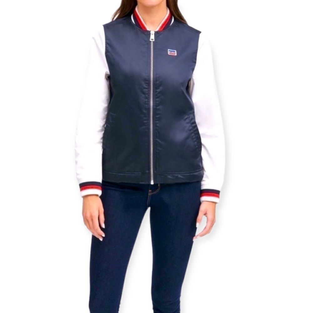 Levi's Navy Color Block Zip Up Bomber Jacket -NEW